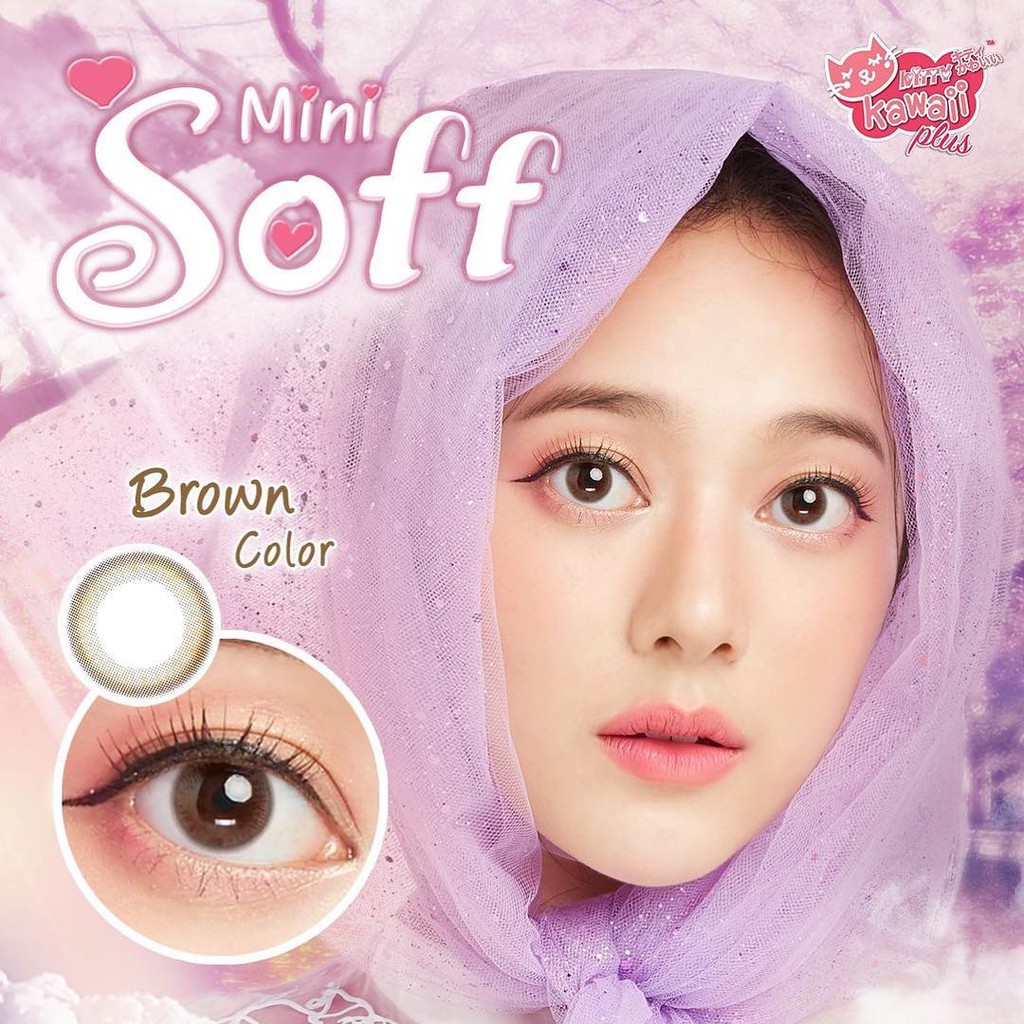 softlens kitty kawaii mini soff brown