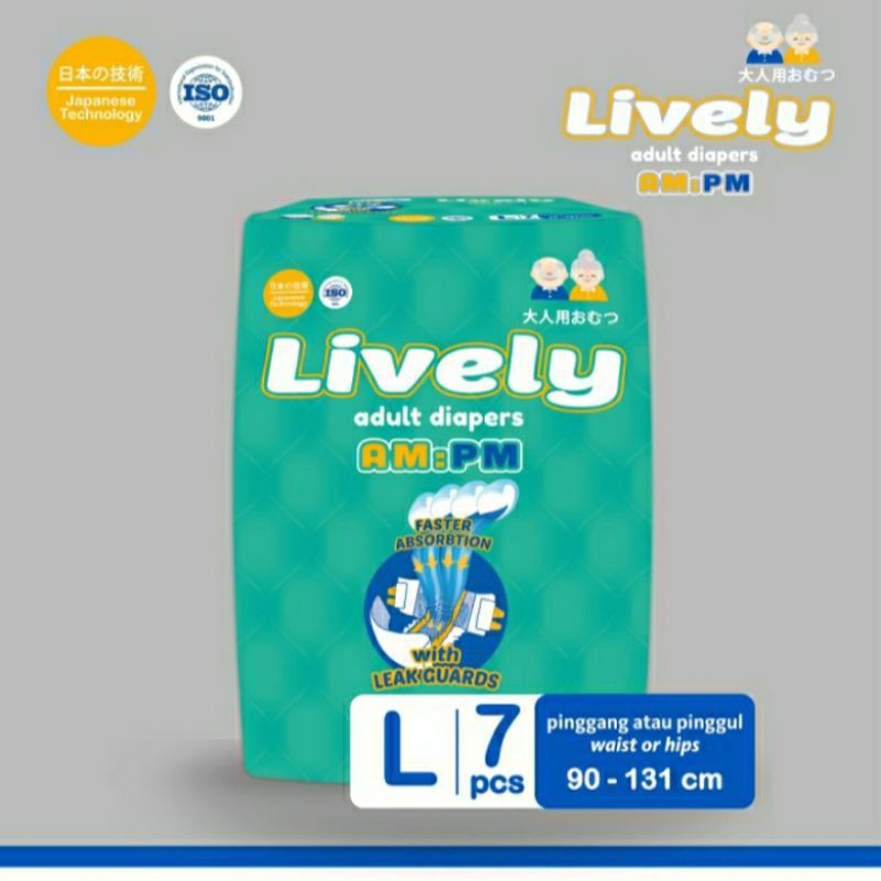 Lively AM PM Popok Dewasa Tipe Perekat M8/L7/XL6