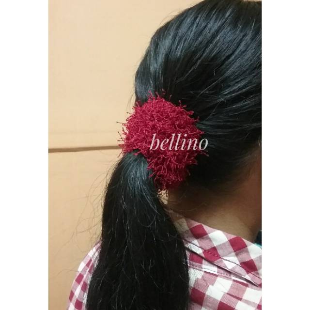 Ukuran 7cm Kecil Ikat Rambut Bihun Wanita Murah Elastis / Ikat Rambut Donat Serabut Kunciran