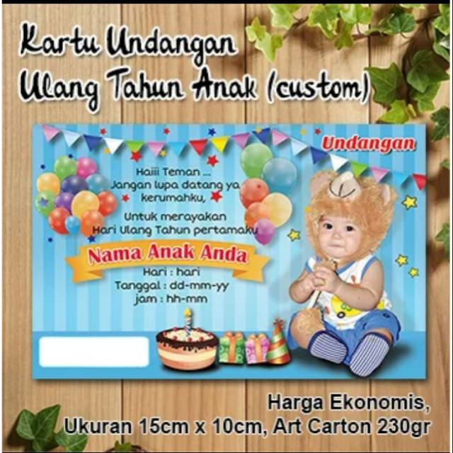 Undangan Ultah Anak Custom 10 X 15 Cm