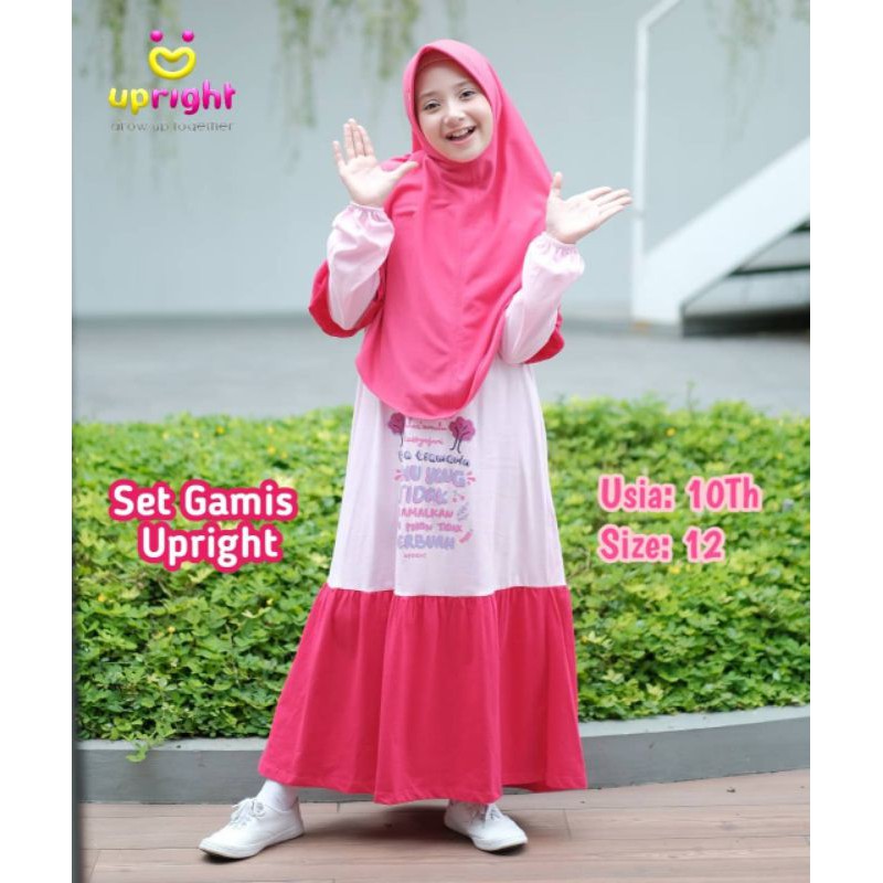 Gamis Anak Perempuan Set Jilbab Upright