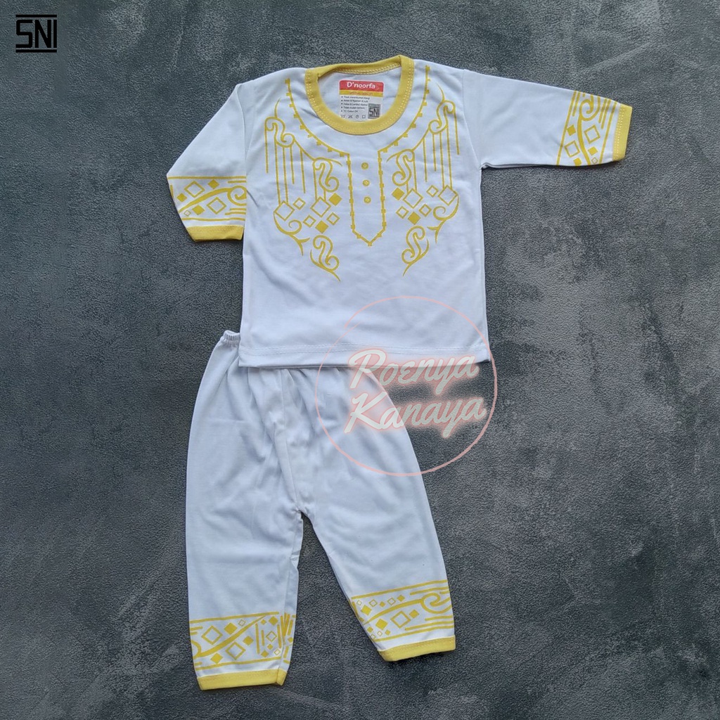 Setelan Baju Bayi Oblong Panjang Baju Koko Bayi D'noorfa SNI 6-12 Bulan SPY124