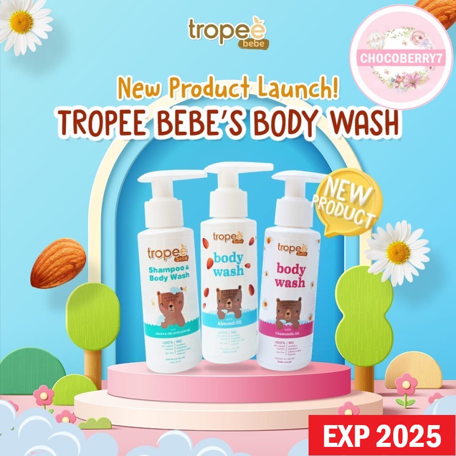 Tropee Bebe Body Wash / 2 in 1 Shampoo &amp; Body Wash 100 mL Sampo Sabun Bayi Anak