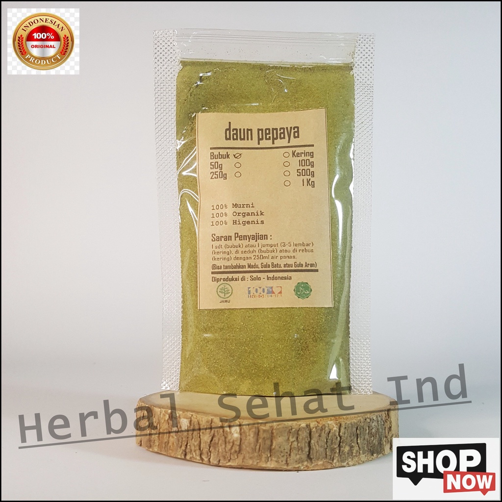 

DAUN PEPAYA BUBUK 250 gr - Carica Papaya - MURNI - JSR - REMPAH