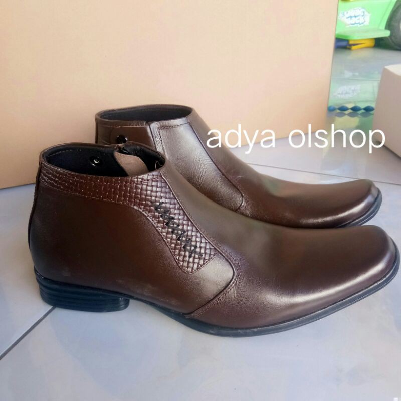 Sepatu pdh kulit asli warna coklat