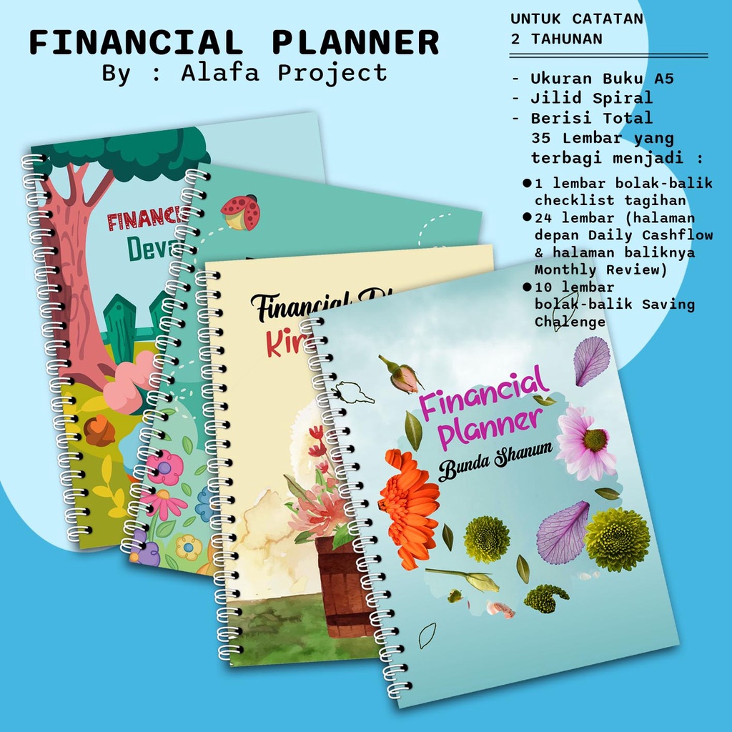 

AlafaProject Financial Planner Custom 1 Buku Untuk 2 Tahun / Catatan Keuangan Custom 009-012