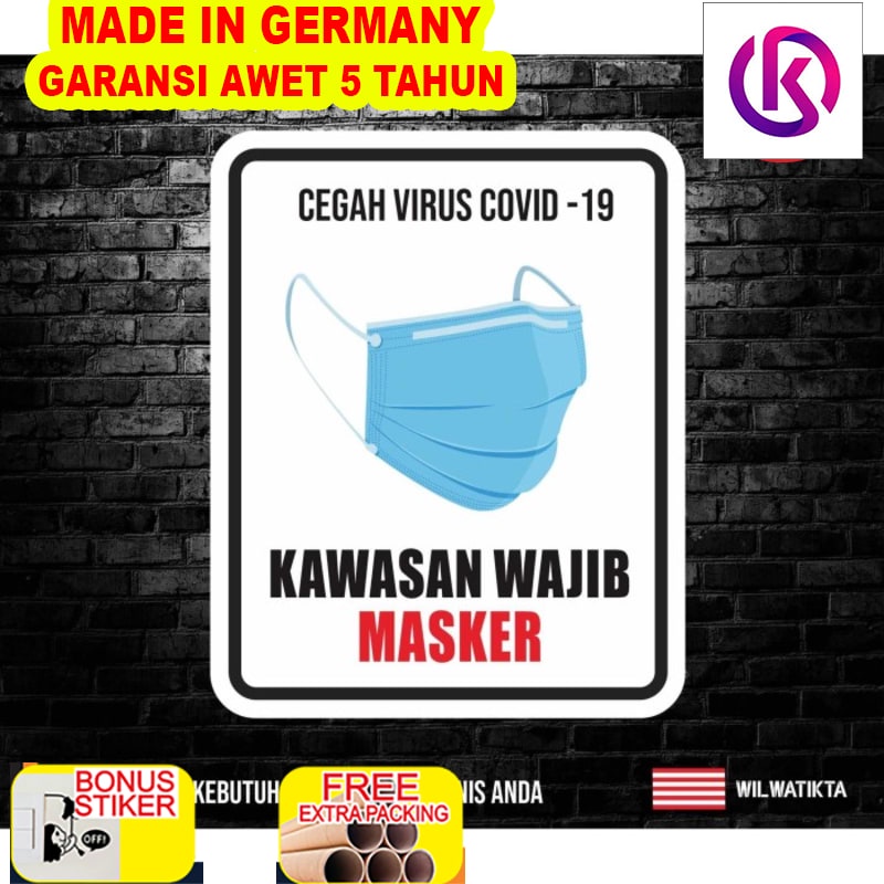 

Terlaris Sticker K3 Safety Sign Warning Sign Wajib Masker