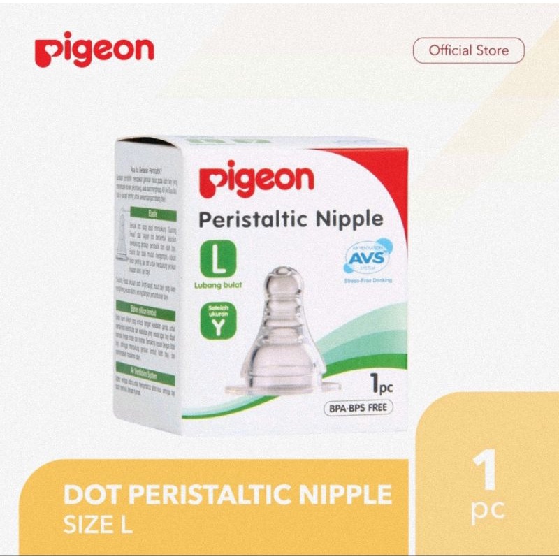 Pigeon Peristaltic Nipple Isi 1 Pcs - Dot Botol Susu Slim Neck