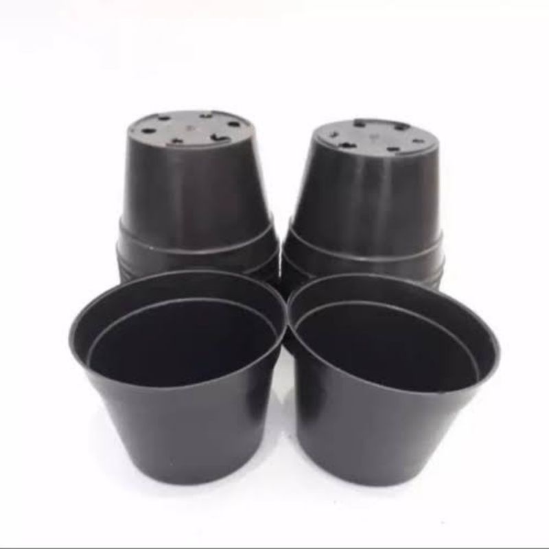 pot hitam bulat diameter 10cm pot plastik 8cm