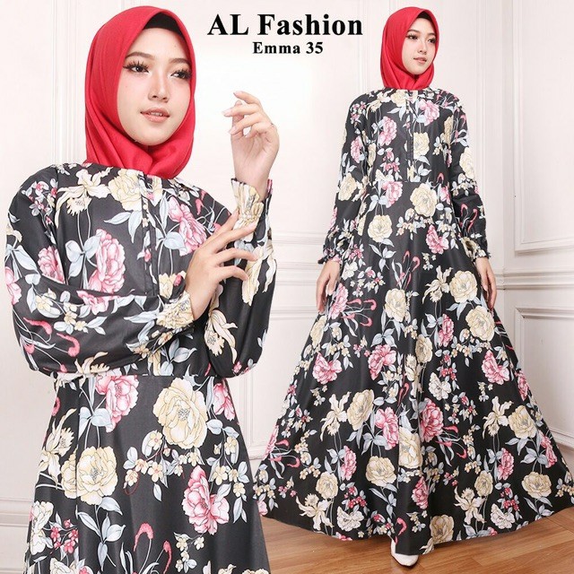 gamis katun jepang bangkok merah