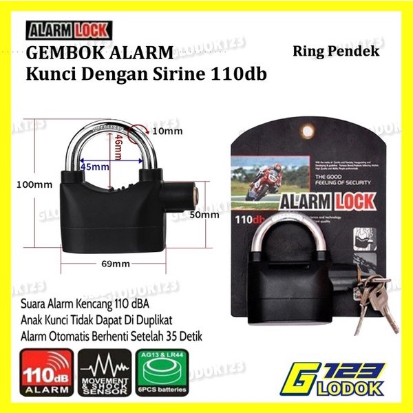 Gembok Alarm Anti Maling (Alarm lock , Kunci Gembok Alarm )