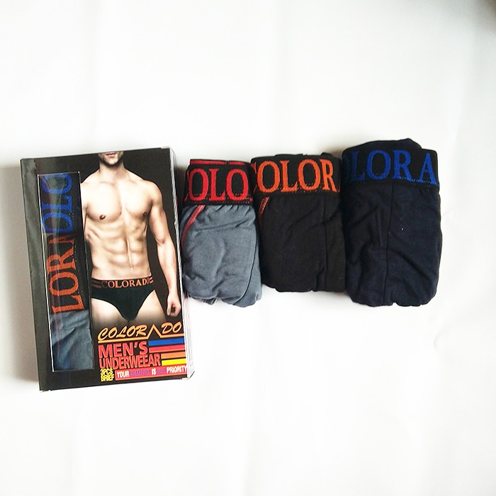 [3pcs] Celana Dalam Pria Katun Mens Brief Underwear Colorado Size M,L,XL