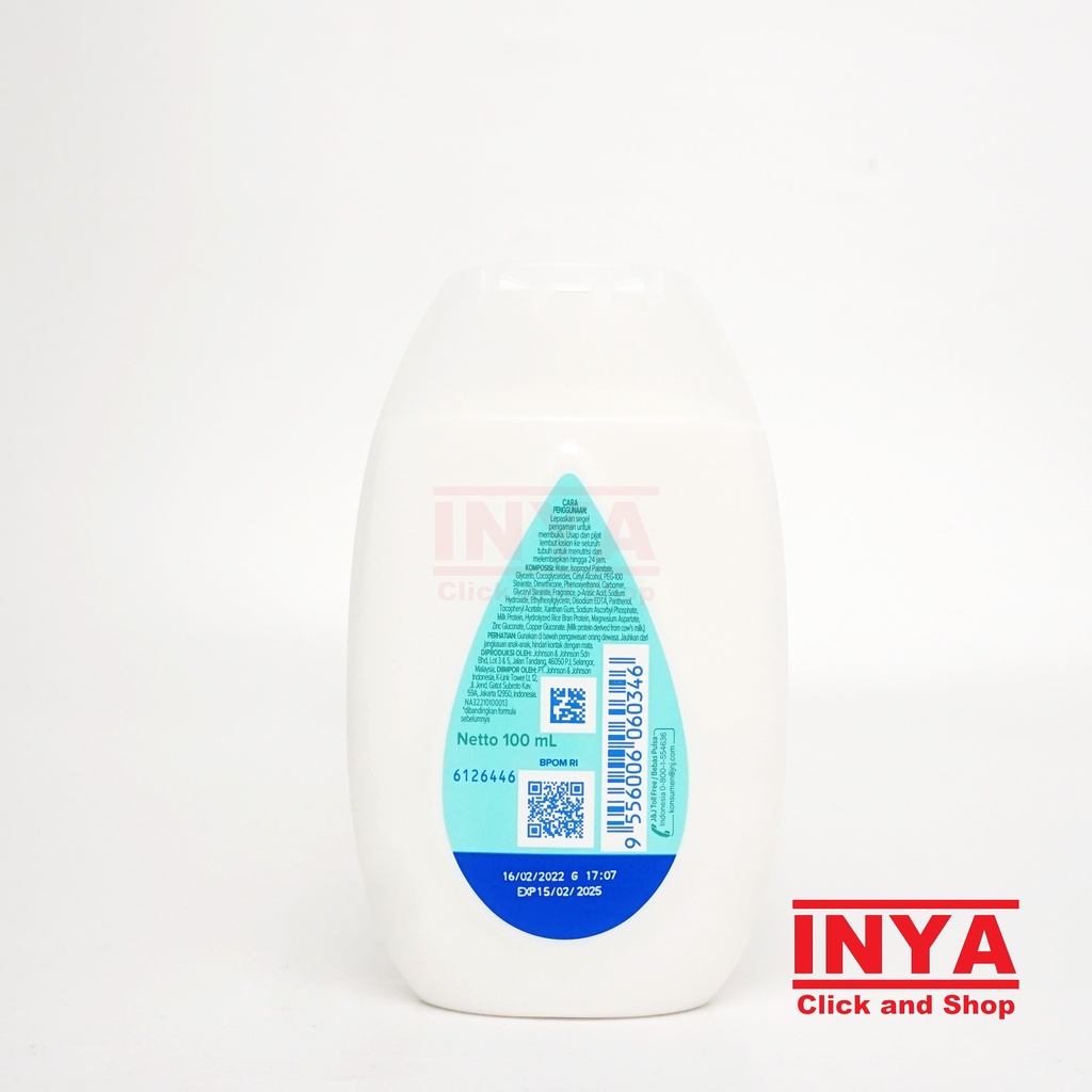 JOHNSON MILK + RICE BABY LOTION 100ml - Hand &amp; Body Lotion Bayi