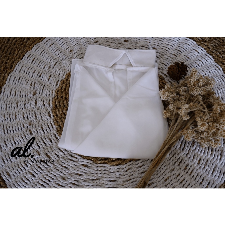 Alny Hijab - CARDIGAN YOLA BATWING BASIC OUTER ATASAN WANITA-YOLA BROKEN WHITE