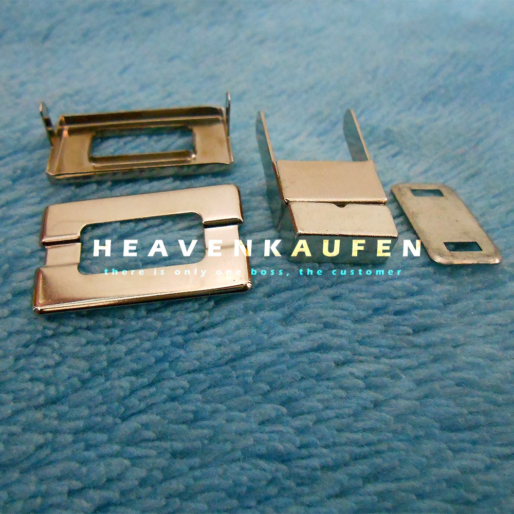 Kancing Tas / Clutch Model Putar Nikel Silver 2,6 cm x 1,7 cm