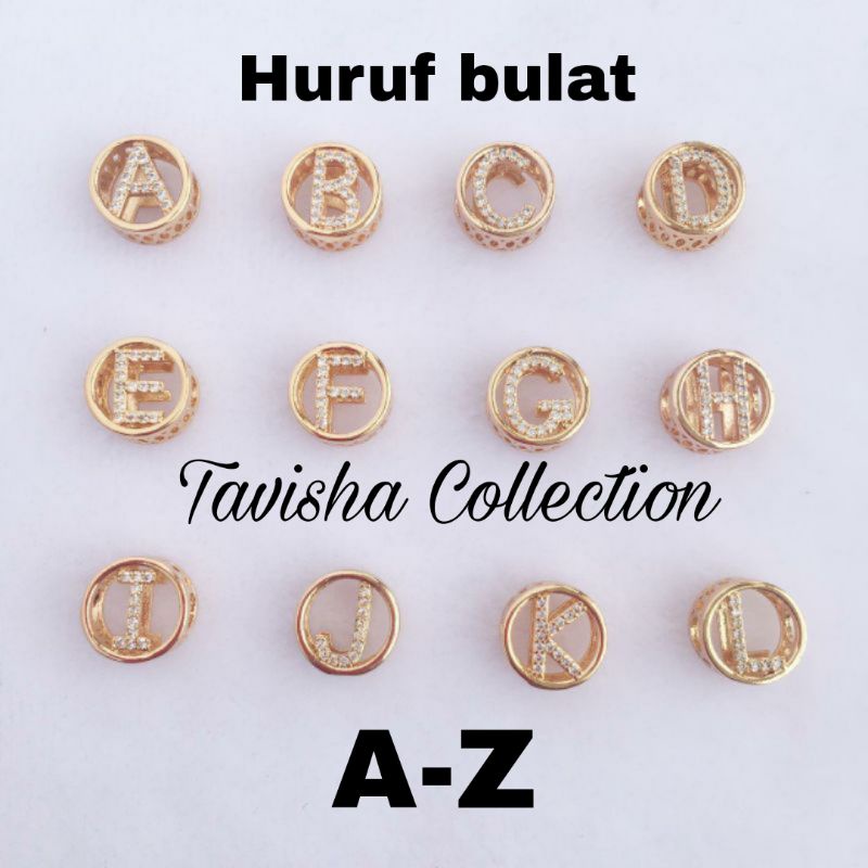 mainan huruf/xuping inisial/xuping huruf/mainan gelang tali/charm gelang tali/inisial abjad A-Z