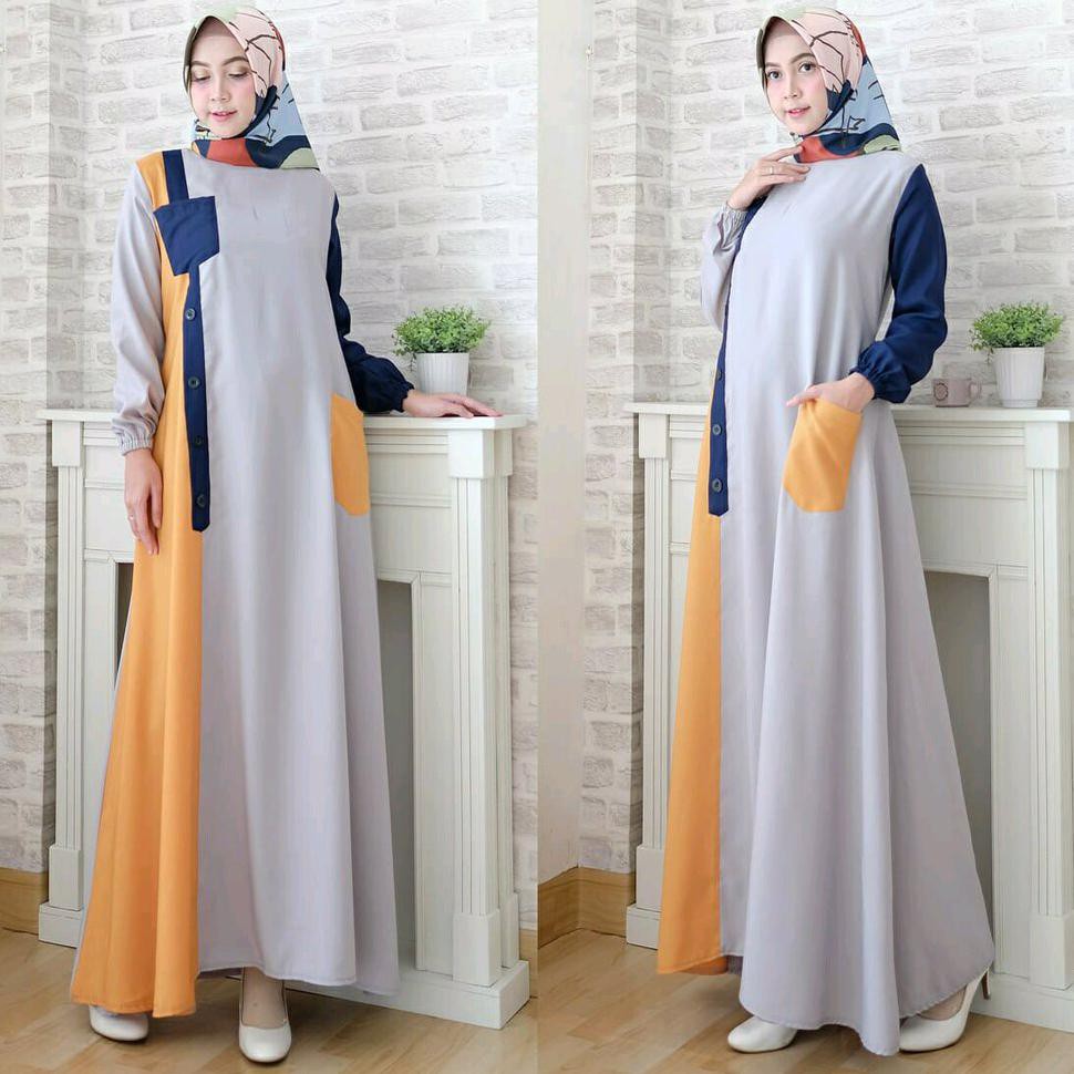 C4 NS FC CAMMELIA MAROON BUSUI MAXI DRESS TERUSAN GAMIS SYARI HITAM MERAH MARUN NAVY SIMPLE ELEGAN