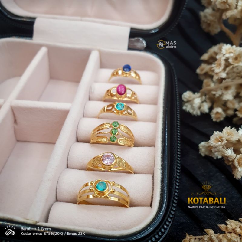 Cincin 1 Gram Permata Emas 23K| Emasnabire papua