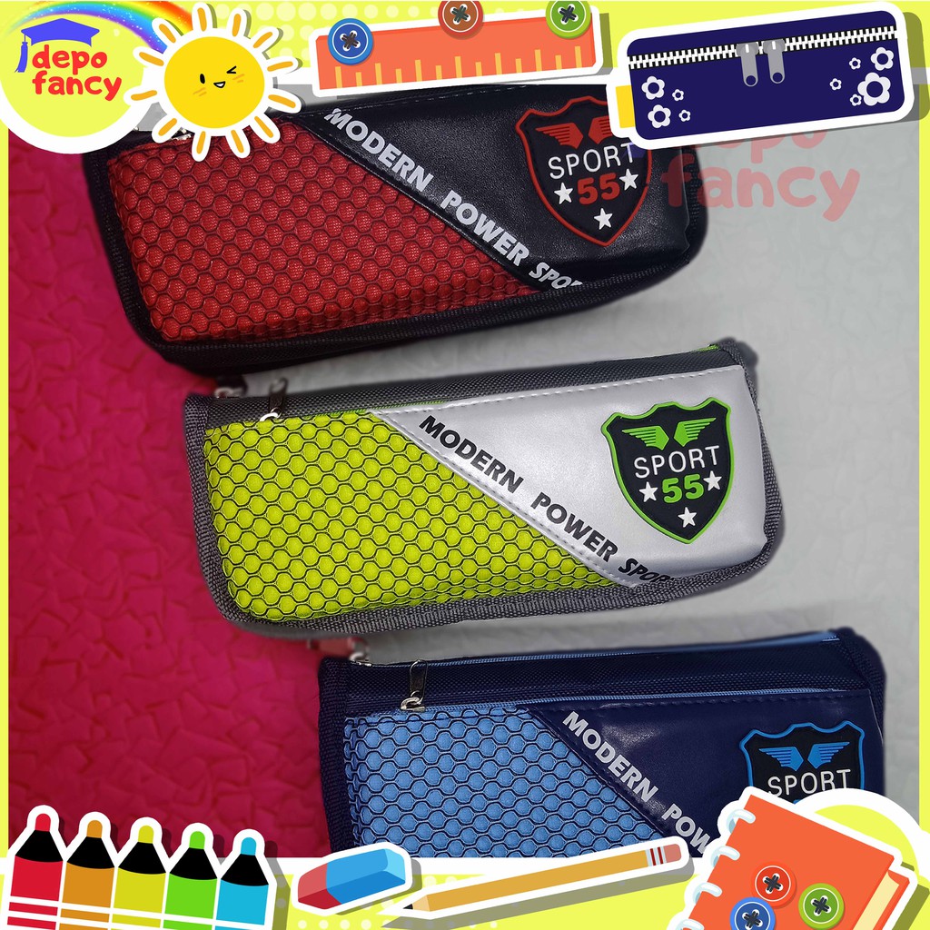 

Kotak Pensil 2 Resleting 68016 / Tempat Pensil / Tepak / Pencil Case / Box Pen / Boks Pensil Sport Jaring