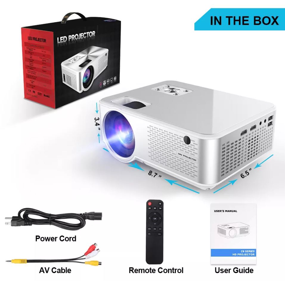 Cheerlux C9 Android Projector Full HD 2800 Lumens Proyektor Android