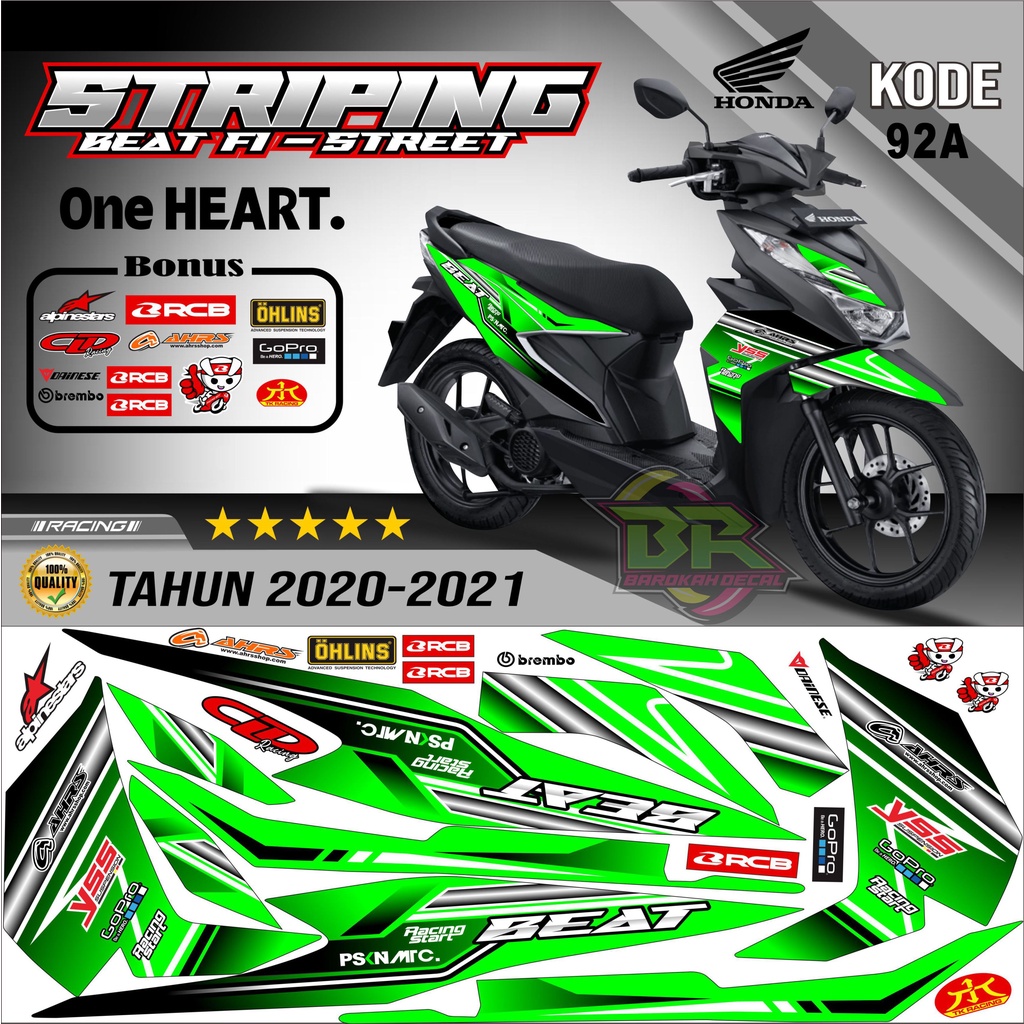 Striping Beat New 2020-2023 Stiker Lis Beat New Variasi kode 92