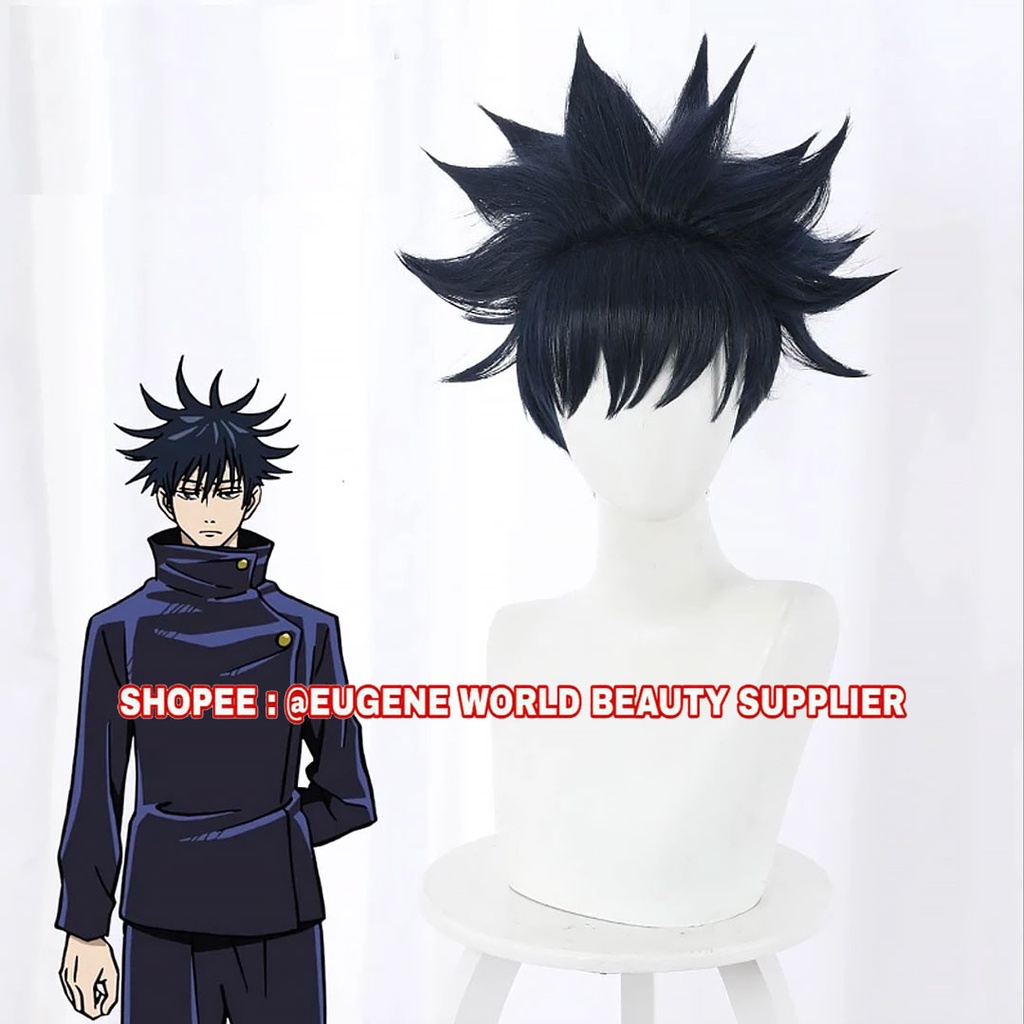READY STOCK - RAMBUT PALSU FULL WIG COSPLAY ANIME JUJUTSU KAISEN WIG FUSHIGURO MEGUMI WIG MEGUMI FUS