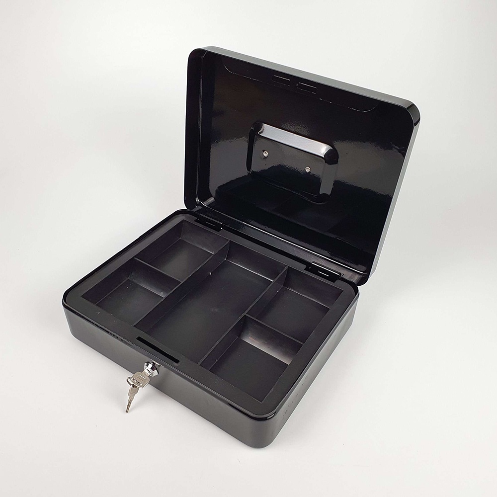 Kotak Brankas Uang Perhiasan Cash Safebox Key Lock 30x24x9CM - 250A - Black