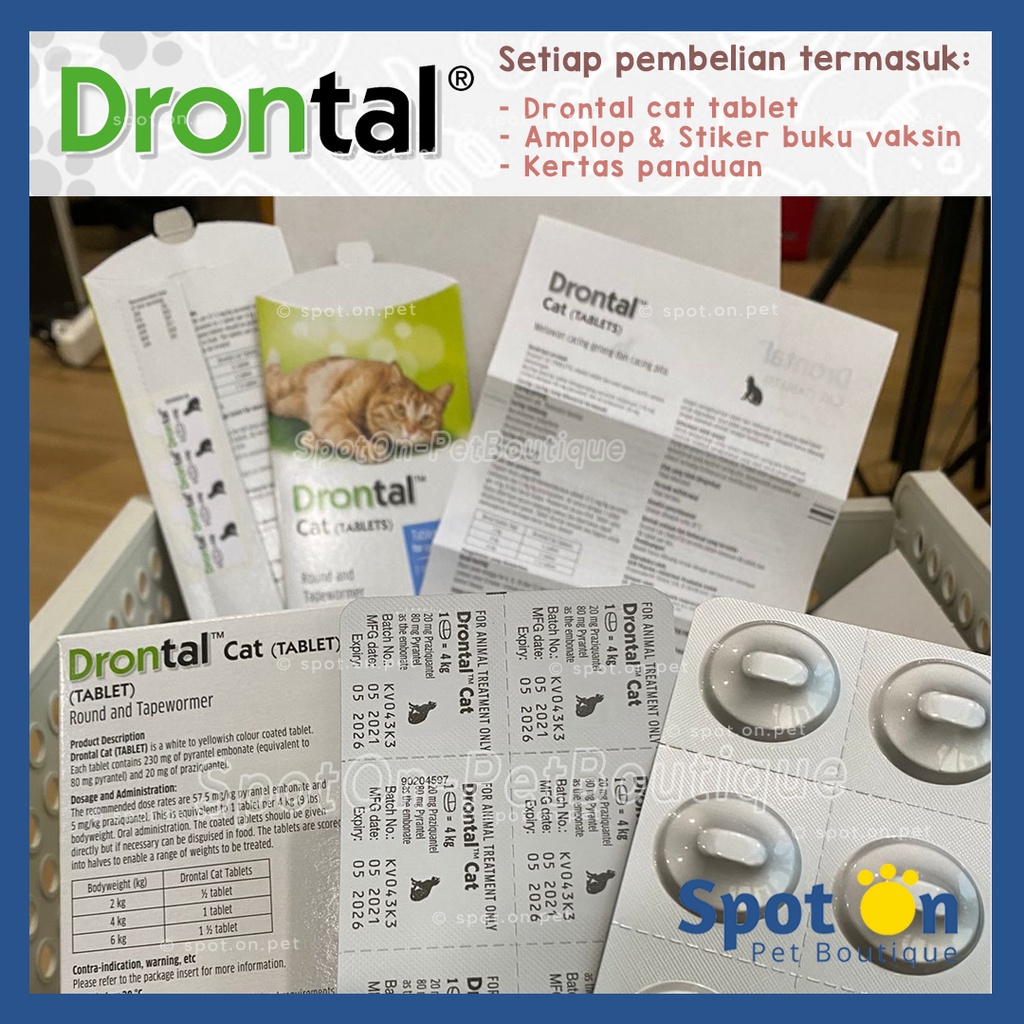 Drontal Cat Obat Cacing Kucing Exp 2027 | Drontal Kucing | Obat Cacing Drontal Elanco