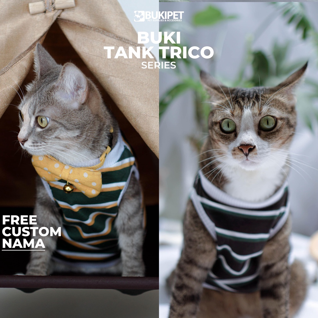 baju kucing anjing kelinci monyet lucu cowok cewek aksesoris hewan kecil - BUKI TANK TRICO SERIES