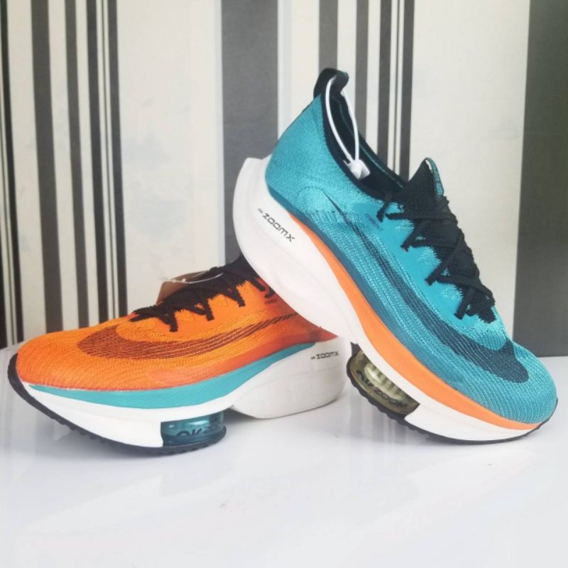 SEPATU OLAHRAGA PRIA NIKE AIR ZOOM ALPHAFLY NEXT% BLACK GREEN/WATERMELON ORANGE PREMIUM ORIGINAL