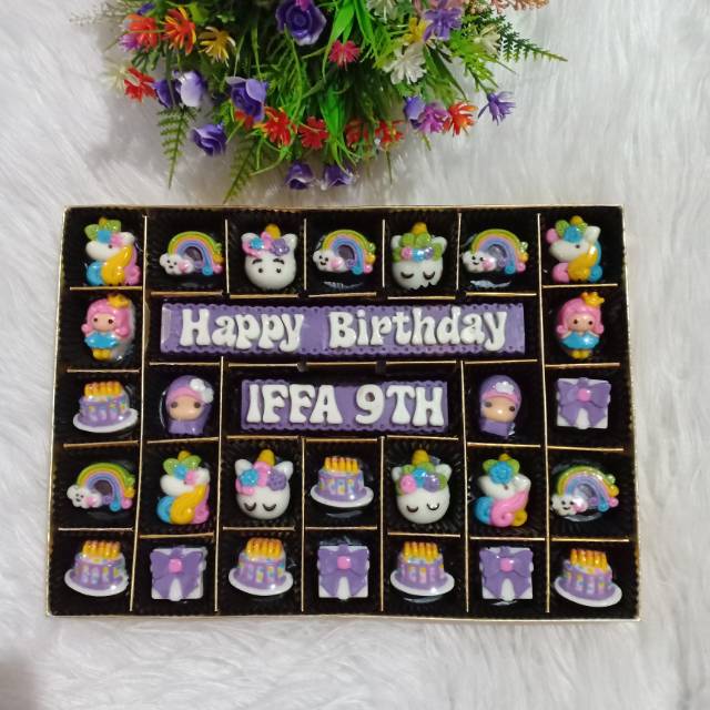 

Choco greeting HBD kemasan sekat 35