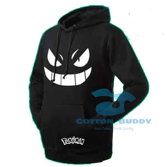 SWEATER HOODIE GENGAR JAKET POKEMON GENGAR SMILE BESAR KANTO ASH DARK