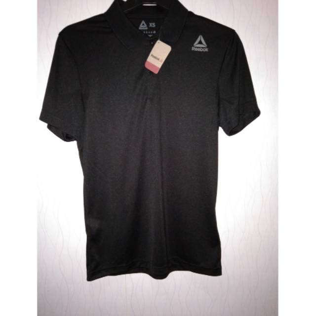 Original 100 % Kaos Kerah Polo Shirt REEBOK Training Speedwick Black