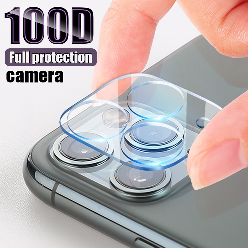 Pelindung Lensa Kamera Tempered Glass 100d Untuk Iphone 11 / 12 / 13 Pro / Xs Max / Xr / X / 6 / 7 / 8 Plus / Se 2020