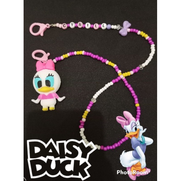 kalung masker anak tema daisy duck ada bandulnya/ boneka bisa request nama