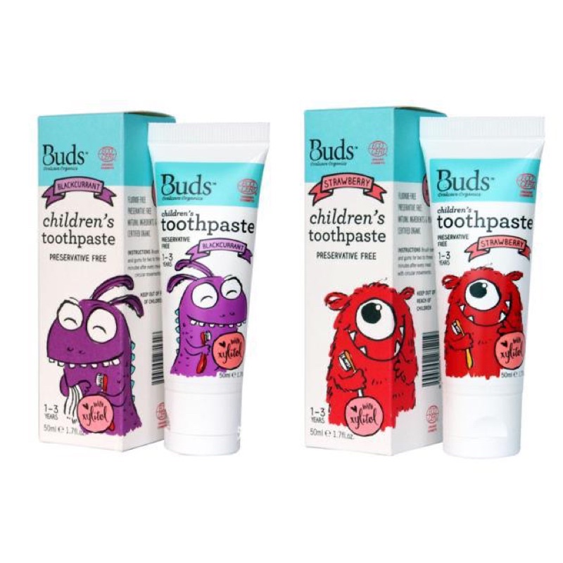 Buds Toothpaste 1-3 Y dan 3-12 Y