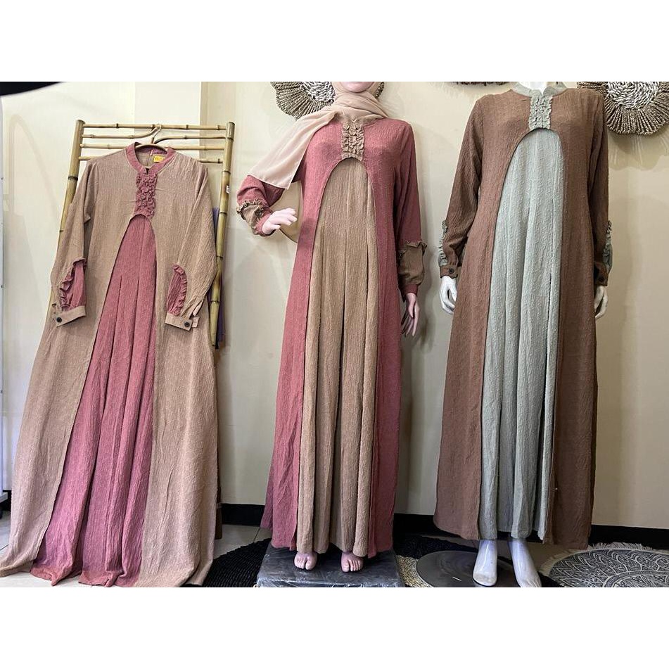 Gamis muslimah two tone