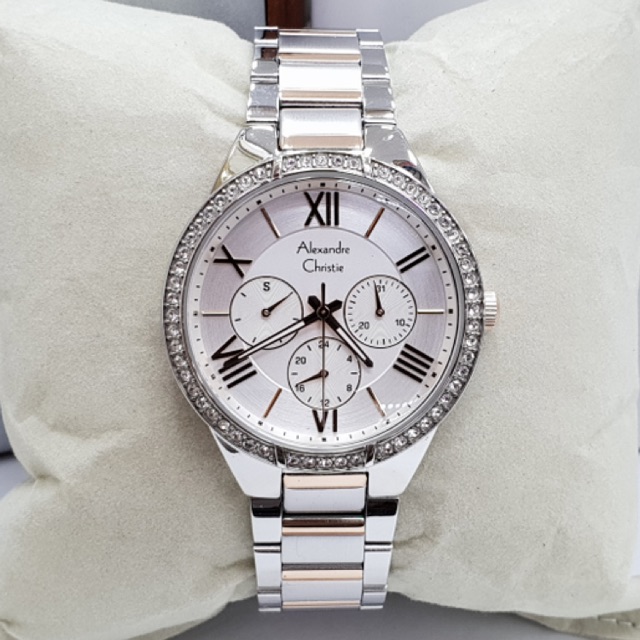 Jam Tangan Wanita/Cewek Alexandre Christie AC 2718 Silver Rosegold.Original Garansi Resmi 1 Tahun