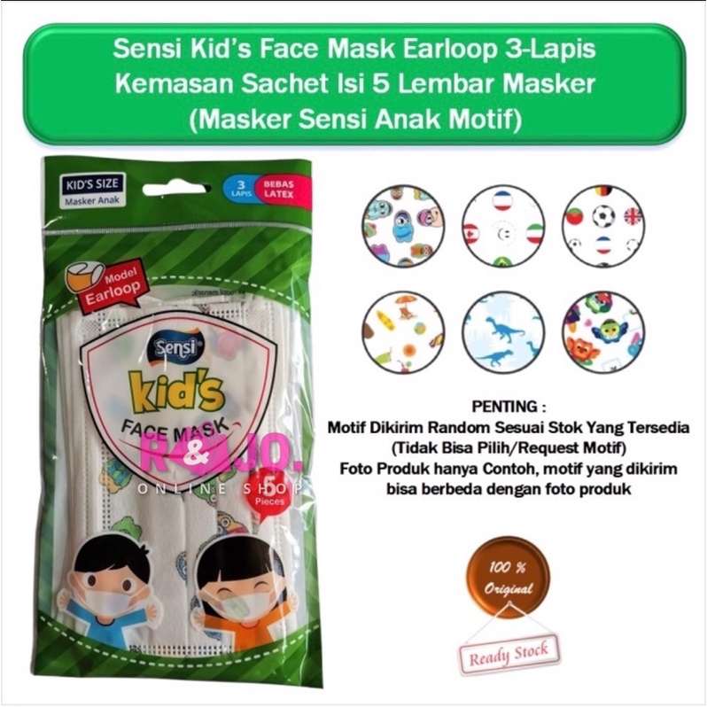 Masker Sensi Kids Earloop Sachet isi 5pcs