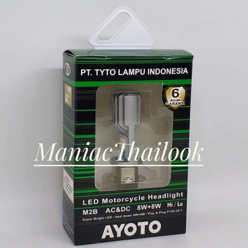 [ COD] Lampu Led Depan Ayato Ac Dc Bebek dan matic Lampu LED Motor Original Tyto Men H6 AC/DC 8 watt-1