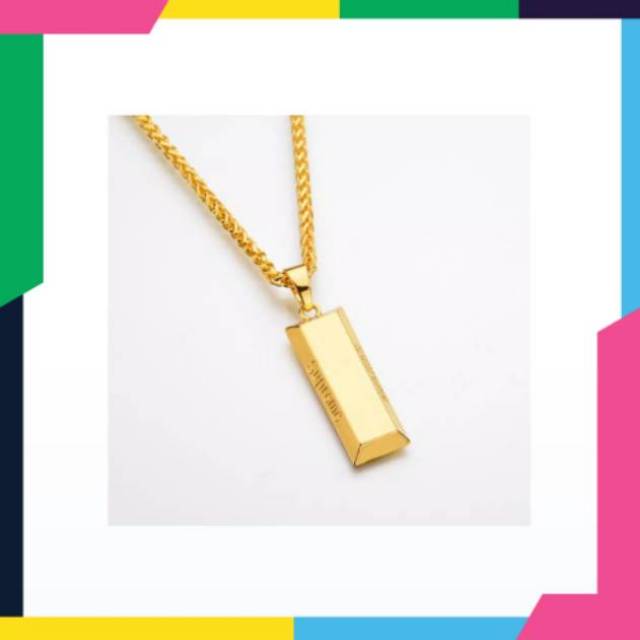 Kalung Supreme Gold Bar Necklace Model Rantai l kalung hiphop l hypebeast