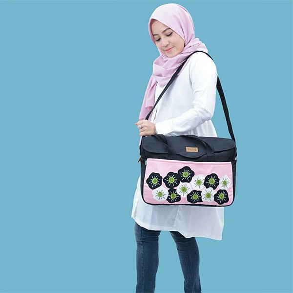 Tas Kanvas Satchel Bag Maika etnik AKAZA PINK untuk Wanita