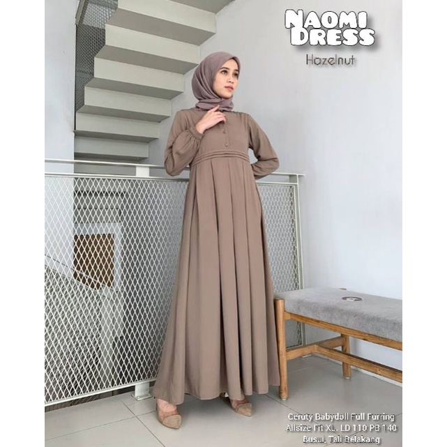 DRESS CERUTY TERBARU/NAOMI DRESS ORI/GAMIS CERUTY BABYDOLL/GAMIS MUSLIMAH TERLARIS/FAR MOSLEMSTORE