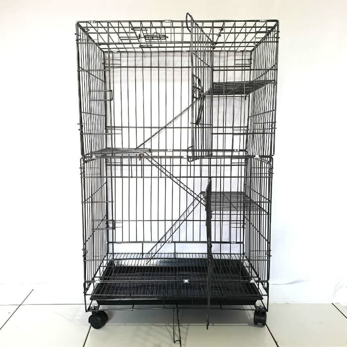 Kandang Kucing Anjing Tingkat 3 Dengan Roda