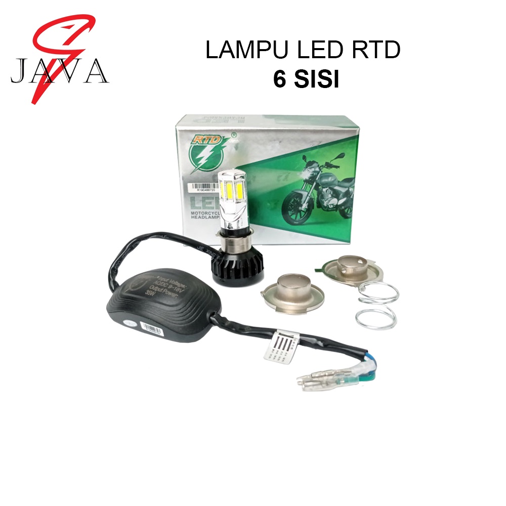 Eastjava - Lampu Led motor RTD 6 Sisi / RTD 3 sisi Asli 100% original RTD H4 H6 HS1 AC DC - Putih