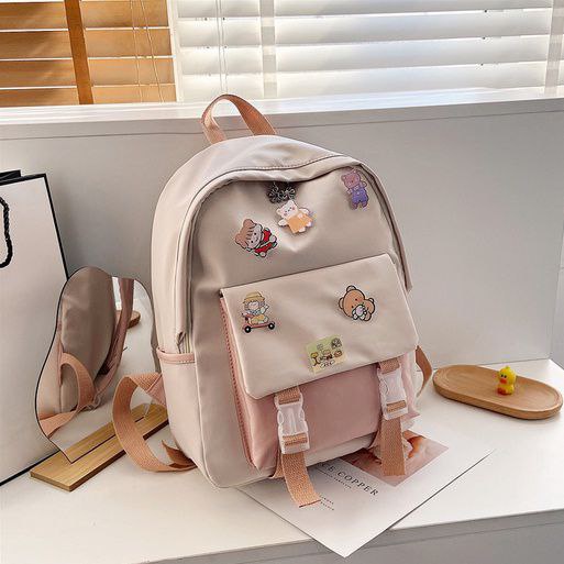 TAS RANSEL WANITA IMPORT LX930 - TAS RANSEL -RANSEL - KOREA - TAS SEKOLAH - TAS PUNGGUNG-PINK