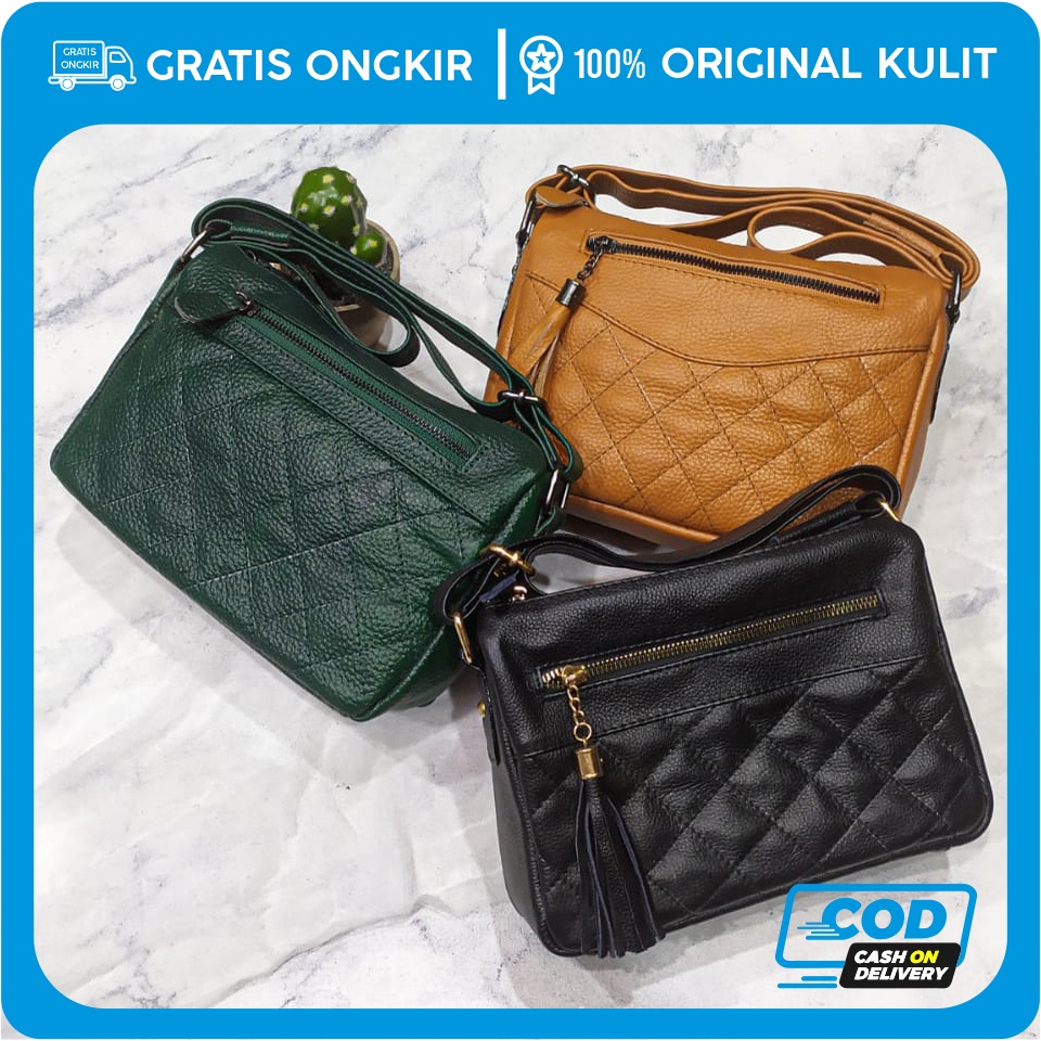 Tas kulit asli wanita Tas wanita selempang kulit asli tas papirut asli garut tas slempang wanita pre