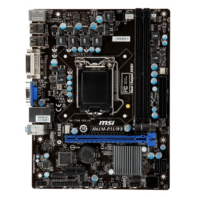 PREORDER MSI H61M-P31/W8 Motherboard 1155 Motherboard 1155 DDR3 Support Core i3 i5 i7 Cpus 16GB 10×U
