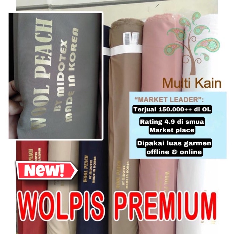bahan multi kain wolfis wolpis woolpis woolpeach wolvis monalisa premium gamis tunik fashion