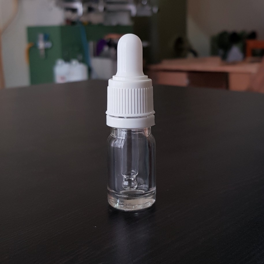 botol kaca pipet 5ml tebal bening / botol serum 5ml - ring putih segel